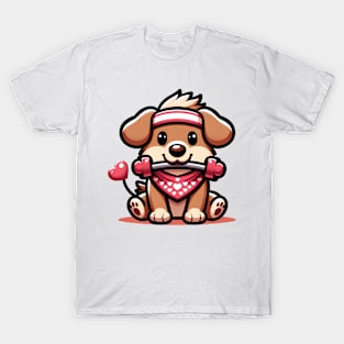 Puppy's Barbell Bite Workout T-Shirt